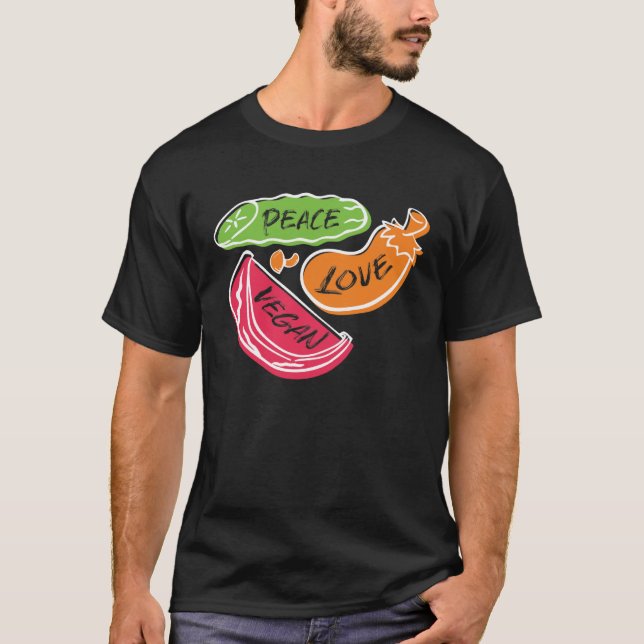 Fredsdagen Kärlek Vegan Vegan Day T Shirt (Framsida)
