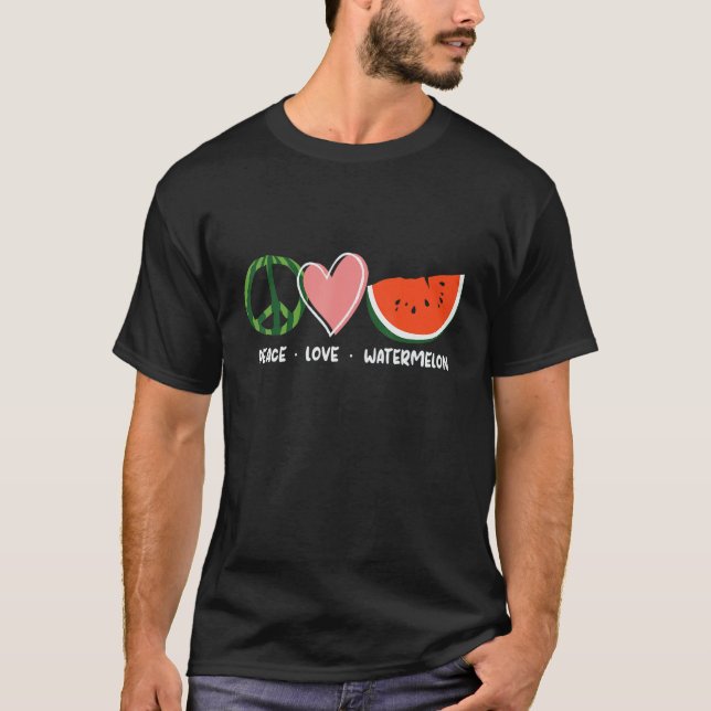 Fredsdagen Kärlek Watermelon Lycklig Watermelon Da T Shirt (Framsida)