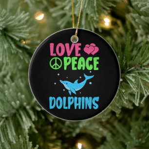 Fredsdelfiner i kärlek Cute Sea Animals Dolphin Äl Julgransprydnad Keramik