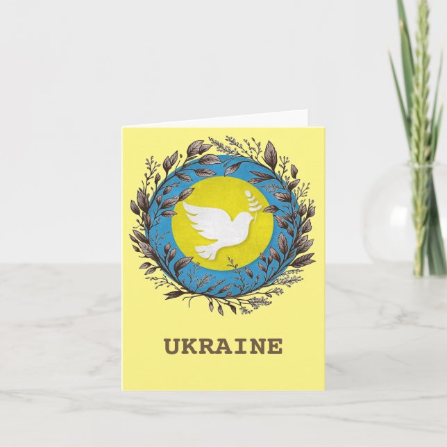 Fredsdubbe över Ukraina Välkomstkort Kort (Framsida)
