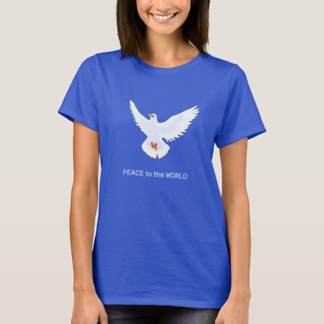 Fredsdubbe T-shirt med redigerbar text (Framsida)