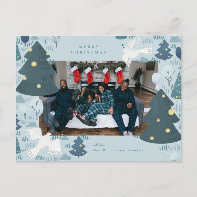 Fredsdubbeillustrerat julkort helg vykort (Framsida)