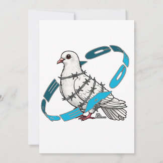 Fredsduva i Barbed Wire Embrace Inbjudningar