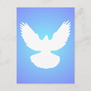 Fredsduva i Flight White Blå himmel Elegant helt e Vykort
