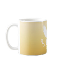 Fredsduva i Flight White på Guld Elegant