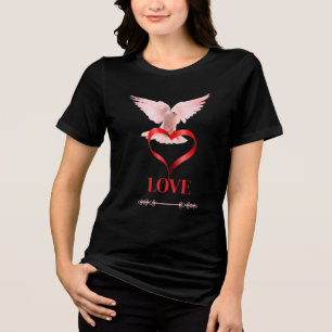 Fredsduva & Kärlekshjärta Puls Grafisk T-shirt