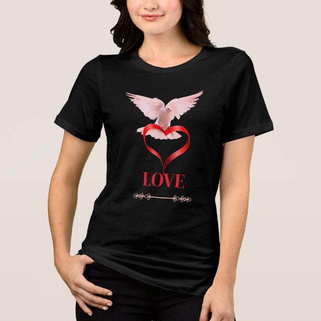 Fredsduva & Kärlekshjärta Puls Grafisk T-shirt (Framsida)