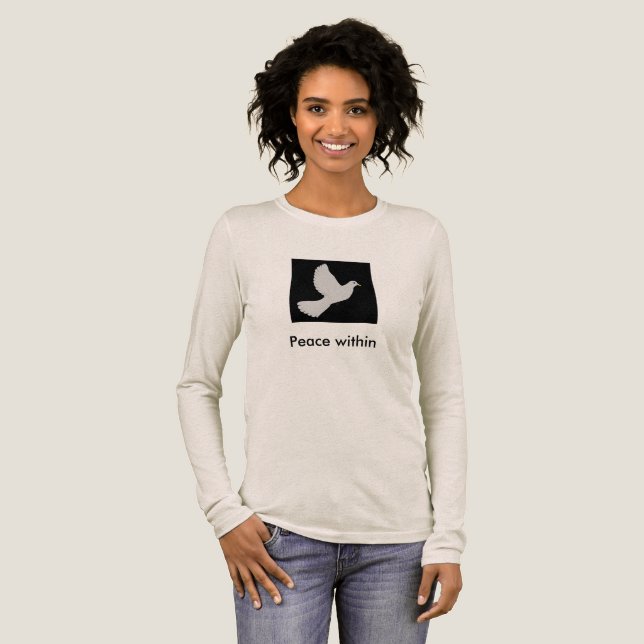 Fredsduva med citat  t shirt (Hel framsida)