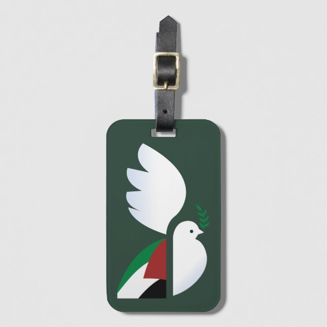 fredsduva med den palestinska flagga bagagebricka (Framsida vertikal)