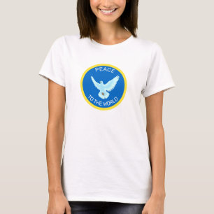 Fredsduva med redigerbar text t shirt