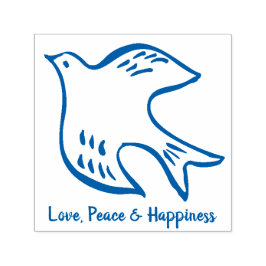 Fredsduva och lycka till i kärlek självfärgande stämpel