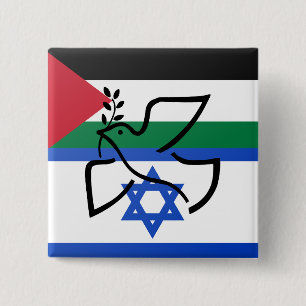 Fredsduva över Israel Palestina Knapp