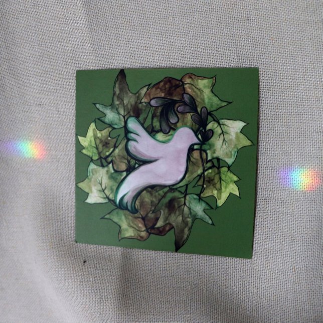 Fredsduva på jorden och hopp om fred i världen julkort (Skapare uppladdad)