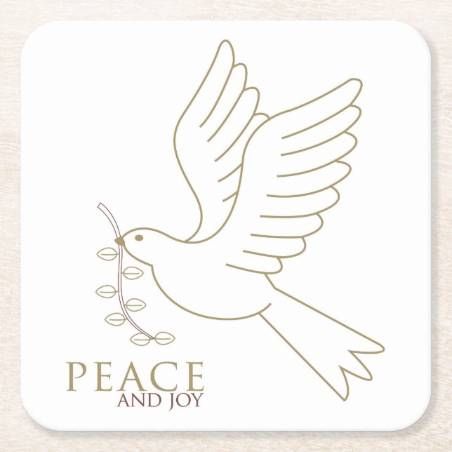 Fredsduva Underlägg Papper Kvadrat (Framsidan)