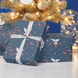 Fredsduva vid jul på Snöflingor Presentpapper