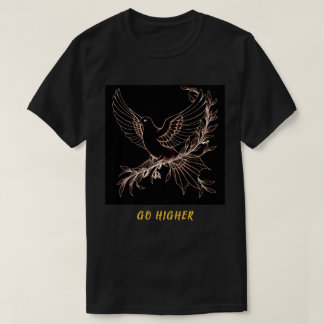 Fredsduvan Gå Högre Guld Färg T Shirt