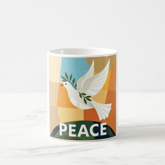 FREDSDUVAN GEOMETRISK  KAFFEMUGG (Center)