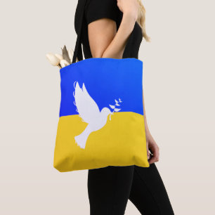 Fredsduvor - Flagga Ukraina - Frihet - fred  Tygkasse