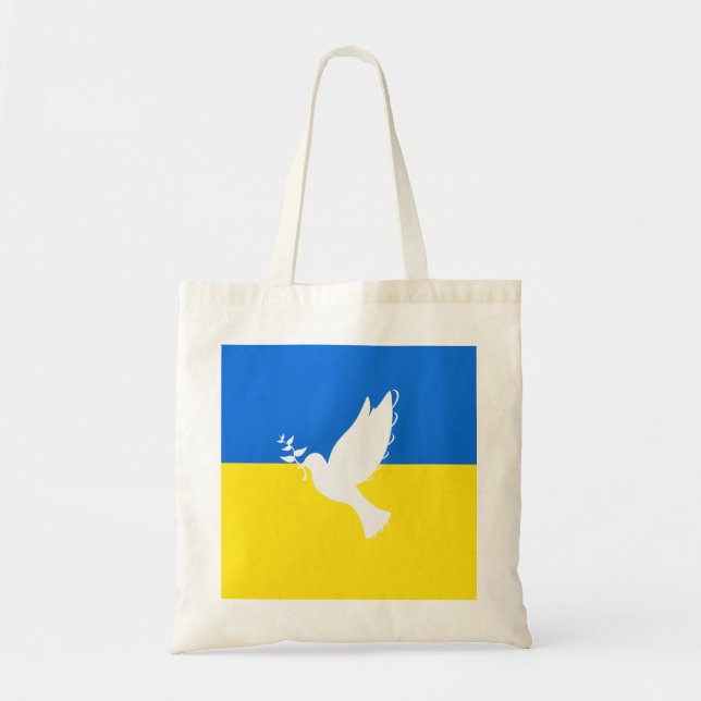 Fredsduvor - Flagga Ukraina - Frihet - fred  Tygkasse (Framsidan)