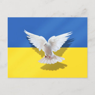 Fredsduvor - Flagga Ukraina - Frihet - fred Vykort