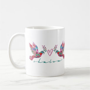 Fredsduvor (Shalom) Vitkaffe Mugg