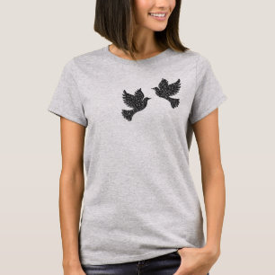 Fredsduvor T-shirt Turtle Dove Design Gift-Idéer