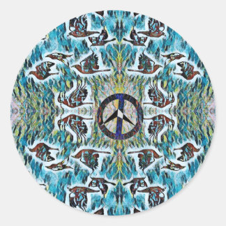 Fredsfåglar Runt Klistermärke