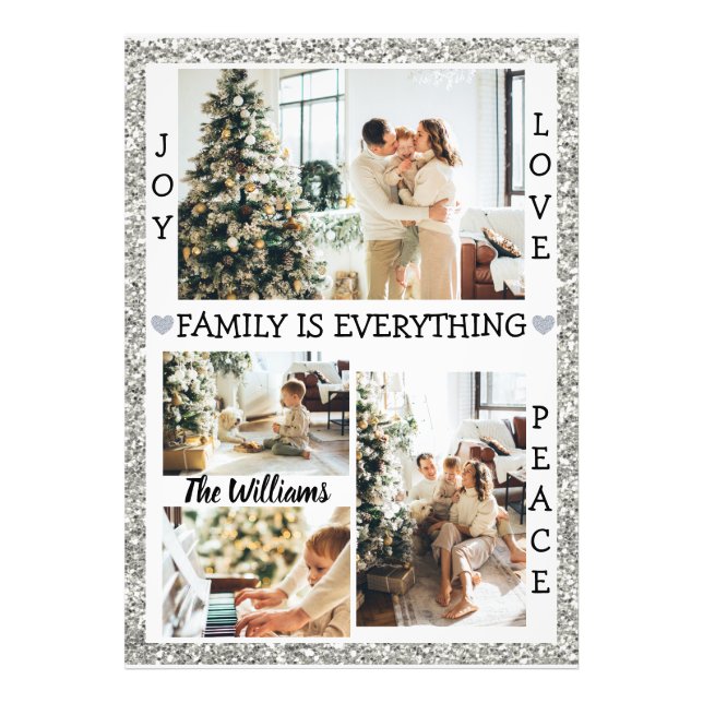 Fredsfamiljen Namn och foto i Silver Glitter Joy K (Framsidan)
