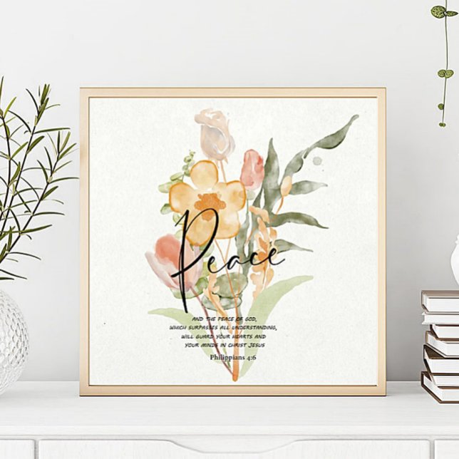 Fredsfilippinare 4:6 blommigt i Orange Poster (Skapare uppladdad)