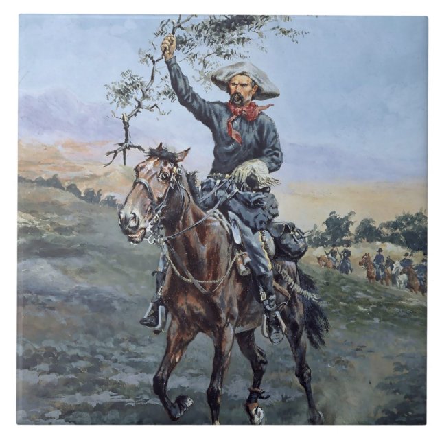 “Fredsflaggan” av Frederic Remington Kakelplatta (Framsidan)