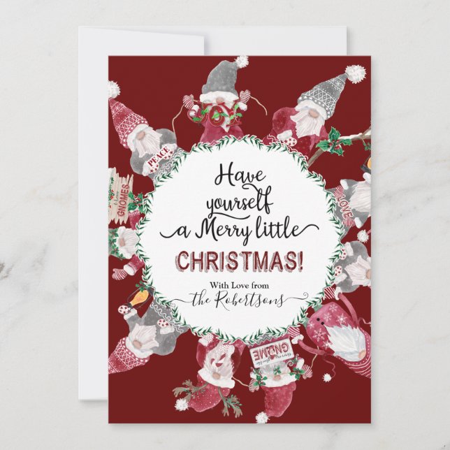 Fredsfoto från Kärlek Joy i julklapp Gnomes Julkort (Framsida)