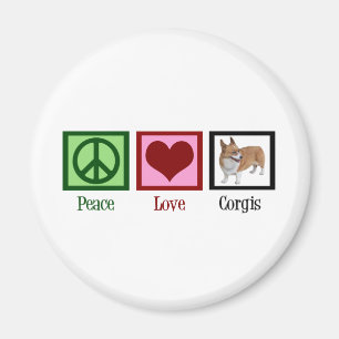Fredsfoto Kärlek Corgi Magnet