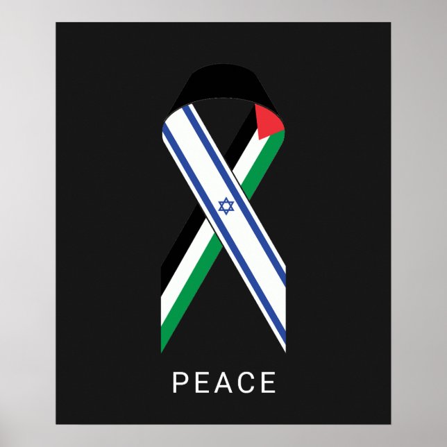 Fredsfrågor för Israel och Palestina flaggor Poster (Framsidan)