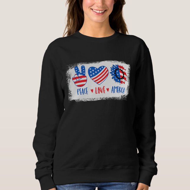 Fredsfreden i Kärlek Amerika 4:e juli Solrosamerik T Shirt (Framsida)