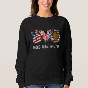 Fredsfreden i Kärlek Amerika blekt med solros i US T Shirt