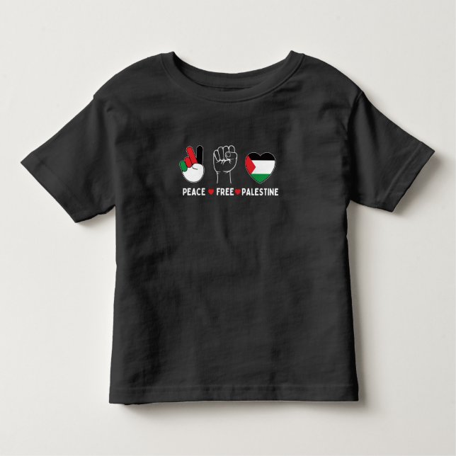 Fredsfrihet för palestinier i kärlek, frihet för p t shirt (Framsida)