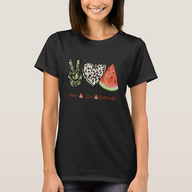 Fredsfrukten Kärlek Watermelon Lycklig Watermelon  T Shirt (Framsida)