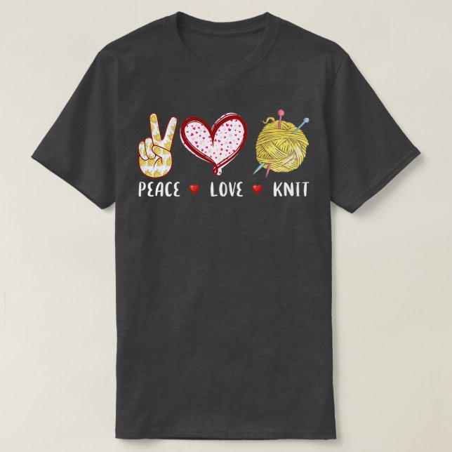 Fredsgåva från kärlek Sticka till kvinnliga flicko T Shirt (Design framsida)