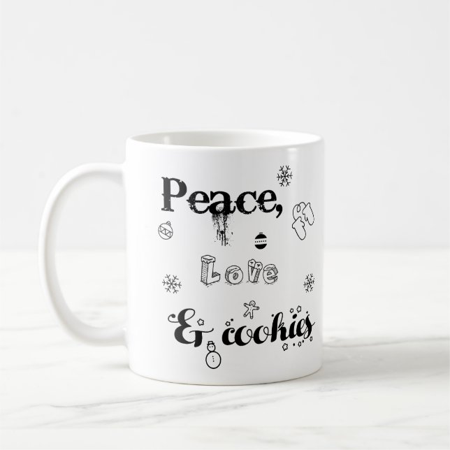 Fredsgåvor från kärlek och jultomter från mugg, ju kaffemugg (Vänster)