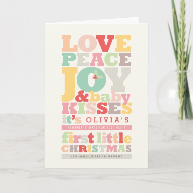 Fredsglädjen Kärlek och Baby Kisses Brev Helgkort (Framsida)