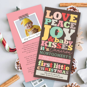 Fredsglädjen Kärlek och Baby Kisses Brev Julkort