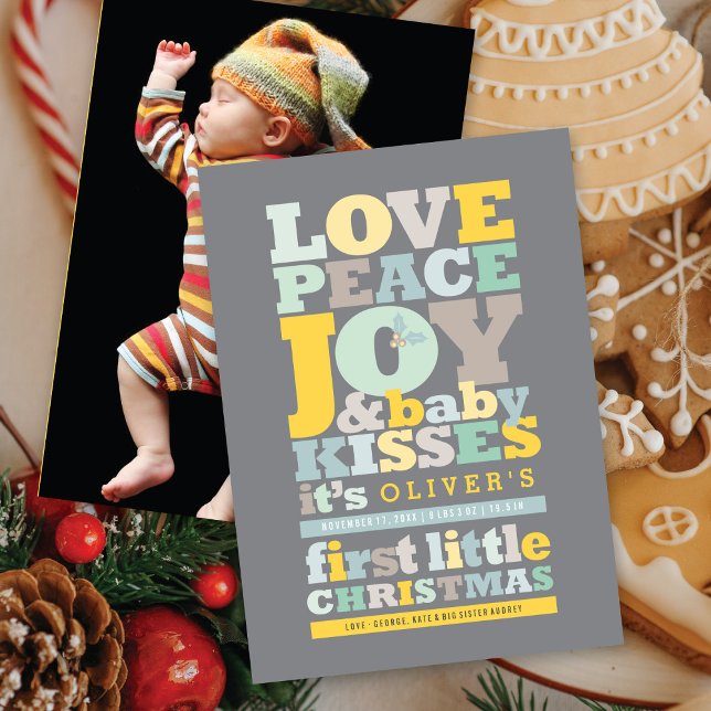 Fredsglädjen Kärlek och Baby Kisses Brev Julkort (Skapare uppladdad)