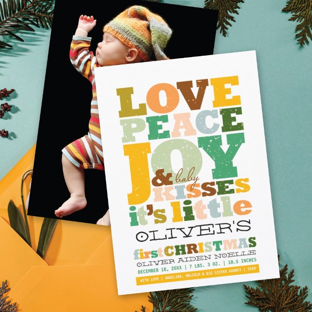 Fredsglädjen Kärlek och Baby Kisses Brev Julkort (Skapare uppladdad)