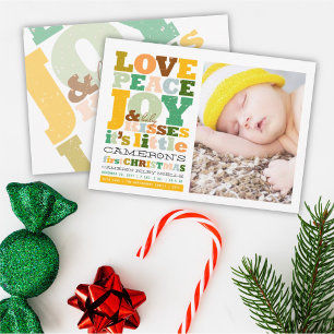 Fredsglädjen Kärlek och Baby Kisses Brev Julkort