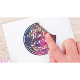 Fredsglädjen och Kärlek jul Gott nytt år Adress Runt Klistermärke