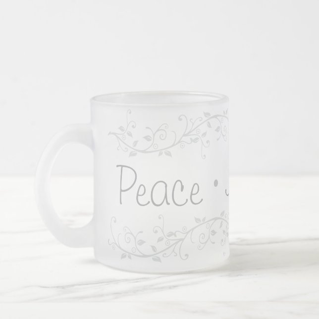 Fredsglädjen Silver, Kärlek jul, blommande Frostad Glasmugg (Vänster)