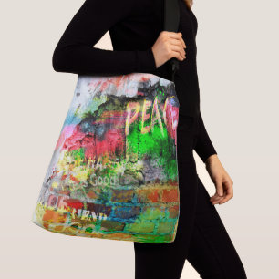 Fredsgraffiti-bag Axelväska