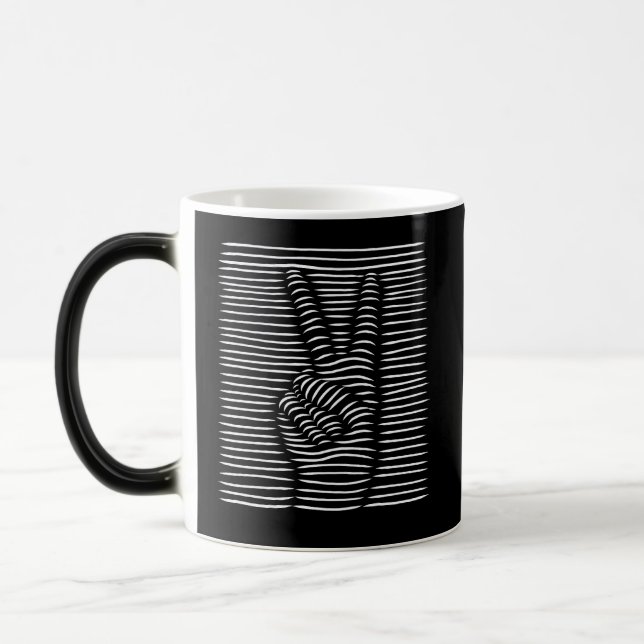 Fredshand Linje Konst Design Magisk Mugg (Vänster)