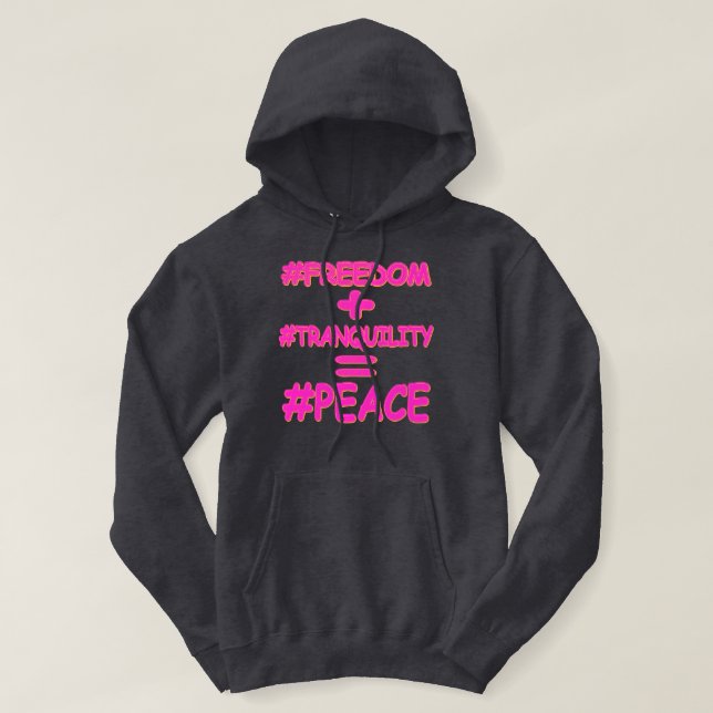 "FREDSJÄMSTÄLLNING", ruttutformning. Köp nu Hoodie (Design framsida)