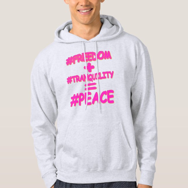 "FREDSJÄMSTÄLLNING", ruttutformning. Köp nu Hoodie (Framsida)